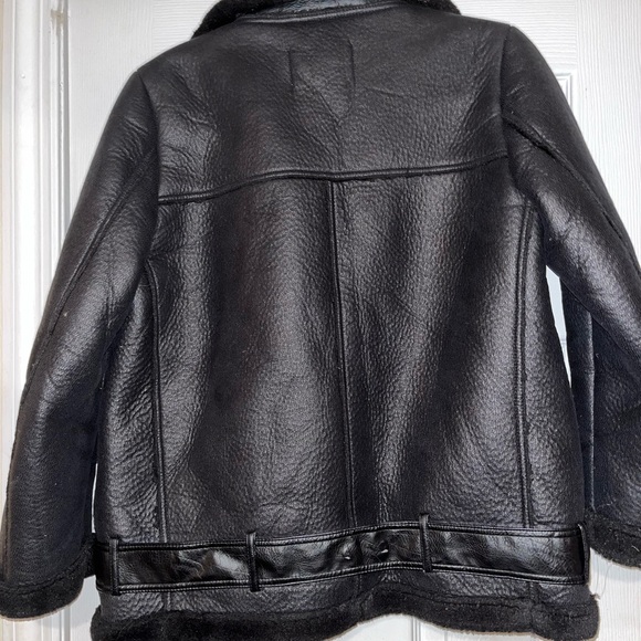 Zara Leather and Shearling Oversized Jacket - Picture 2 of 2